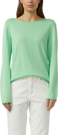 s.Oliver Strickpullover S.OLIVER, Damen, Gr. 36, gr&uuml;n, Strick, Obermaterial: 50% Baumwolle, 50% Viskose, unifarben, regular fit normal, Rundhals, gerader Absch