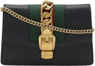 Gucci Pre-owned Borsa a Spalla Mini Sylvie in Pelle - - Pre-owned - Donna - Nero - ONE SIZE
