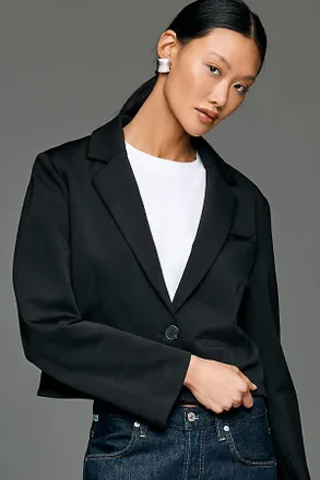 Maeve Crop Knit Blazer Jacket