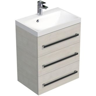 Puma Naturel - Mueble De Cuarto De Ba&ntilde;o Con Lavabo Natural Cube Way 60x76,5x40 Cm Roble De Chamonix (cube2603dc)