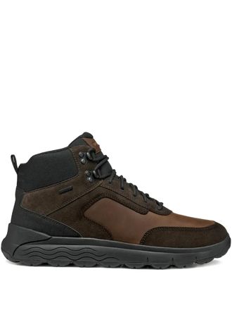 Geox Spherica 4x4 ABX lace-up panelled boots - Brown