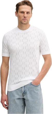 Karl Lagerfeld Logo T-shirt met korte mouwen - Heren - T-shirts - Wit - L - Katoen - Tops