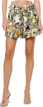 Ciebon Aryvia Belted Shorts in Cream Multi at Nordstrom, Size X-Small