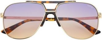 Freyrs Eyewear Logan Aviator Sunglasses in Gold /Blue ( Sunrise ) at Nordstrom