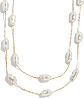 BaubleBar Teagan Station Necklace in Pearl at Nordstrom