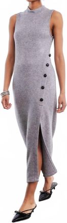 Fifteen Twenty Lauren Button Detail Midi Dress In Grey