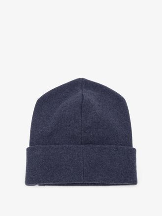 Brunello Cucinelli Womens Cashmere Hat With Monili Detail, Blue