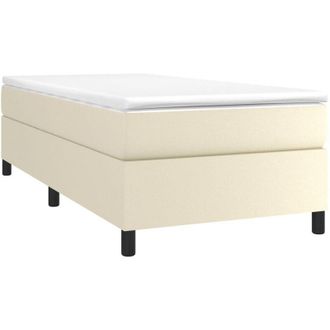 vidaXL Cama Box Spring Con Colch&oacute;n Cuero Sint&eacute;tico Crema 80x200 Cm Vidaxl