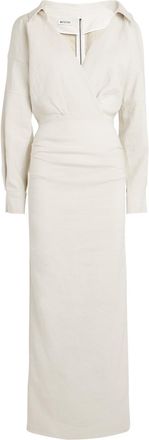 Maticevski Category Ruched Linen Midi Shirt Dress Size XL