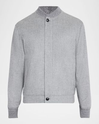 Ermenegildo Zegna Men & apos;s Cashmere Concealed-Zip Blouson Jacket