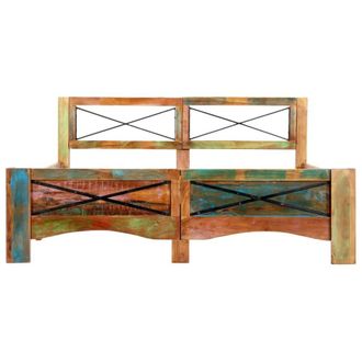 Berkfield Home Durable Bed Frame Solid Reclaimed Wood 140x200 cm