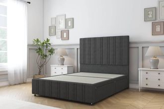Sloomy Langston Dumfries Divan Base 2 Drawers-54 Headboard & 12 Footboard in Dark Grey | Size: Small Double