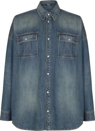 Balmain Hombre, Camisas, Azul, Talla: 3XL