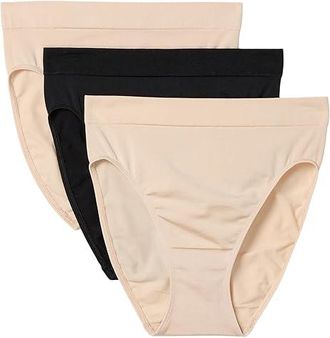 Wacoal B-Smooth Hi-Cut Brief Pack Womens Underwear Sand/Sand/Black : 2XL, Cotton/Nylon/Spandex