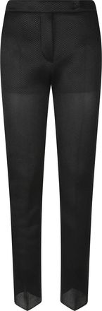 Max Mara Slim-fit Pantalon - Dames - Slim Fit Broeken - Zwart - 2XS - Leer - Broeken