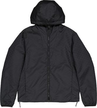 Emporio Armani Jacquard Monogram Hooded Nylon Blouson Jacket, Brand Size 52 (US Size 42)
