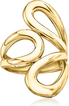 Ross-Simons Italian 18kt Gold Over Sterling Abstract Floral Ring