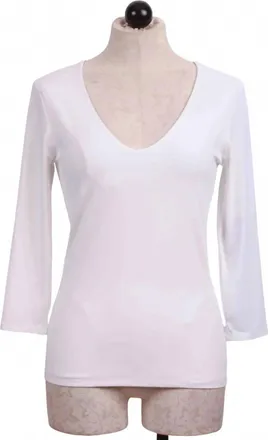 Only Hearts Womens Delicious Quarter Sleeve V Neck Top In White
