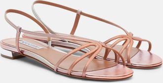 Aquazzura Talk To Me metallic leather sandals