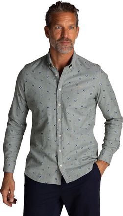 N-Z-A- NEW ZEALAND AUCKLAND New Zealand Auckland cotton stretch overhemd groen geprint patroon