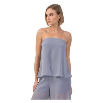 Kocca Sleeveless Tops, female, Blue, Size: XL Strapless Layered Top