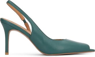 Kazar Slingback Pump - Dames - Sandalen met hakken - Groen - 36 EU - Leer - Schoenen