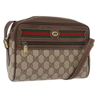 Gucci Pre-owned Cross Body Bags, female, Beige, Size: ONE SIZE Pre-owned Vintage GG Canvas Shoulder Bag