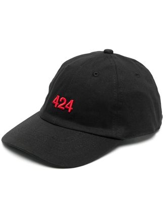 424 logo-embroidered cap - men - Cotton - One Size - Black
