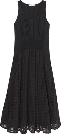 Thakoon Cotton Eyelet Trapeze Dress in Black at Nordstrom, Size 6