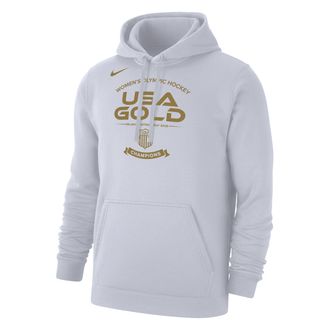 Nike Womens USA Olympic Team Fleece Hoodie in White | M31777P539USAH-WHT