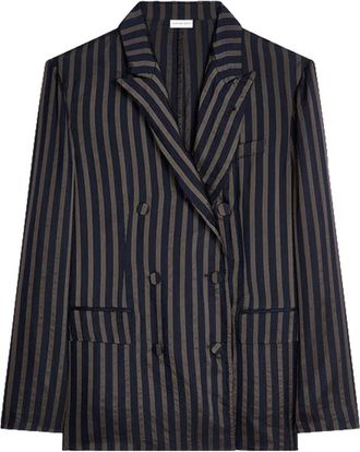 Dries Van Noten Balto Cupro Vertical Stripes Blazer