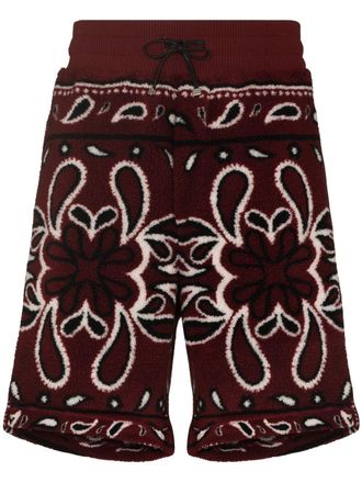 Amiri Shorts running Bandana con stampa - Rosso