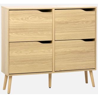 Sweeek Scarpiera con decoro effetto legno, 4 ante
