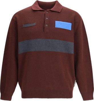 GR10K Red Striped Logo Buttoned Jacket