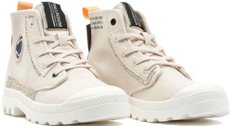 Palladium Schn&uuml;rboots PALLADIUM PAMPA UNDERLAYER, Damen, Gr. 41,5, beige (sand), Textil, Schuhe Schn&uuml;rboots, Schn&uuml;rstiefel, Schn&uuml;rstiefelette aus Canvas