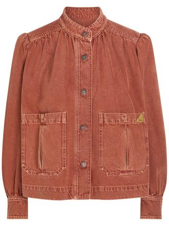 Chlo&eacute; Gathered Denim Jacket - Brown - 42 (UK14 / L)