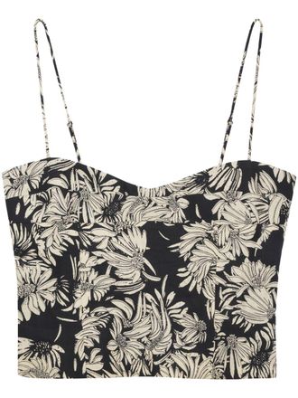 Anine Bing Keiran floral-print sleeveless minidress - Black
