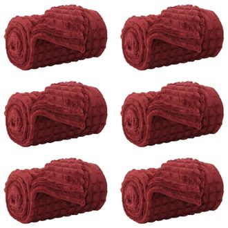 vidaXL Mantitas De Sof&aacute; 6 Pcs Rojo Burdeos 150 X 130 Cm Lana Vidaxl
