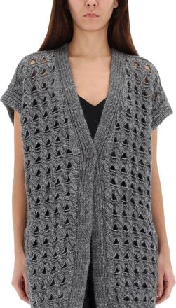Herno Perforated Alpaca Vest - Gray