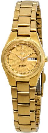 Seiko Series 5 Automatic Gold Dial Ladies Watch SYMC18