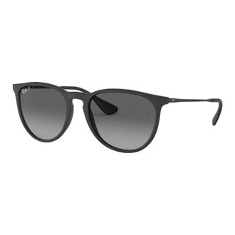 Ray-Ban Zwarte Rubberen Zonnebril Grijze Schaduw Erika - Dames - Zonnebrillen - Zwart - 54 MM - Accessoires