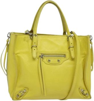 Balenciaga Pre-owned Handbags, female, Yellow, Size: ONE SIZE Pre-owned Vintage Leather Handbag