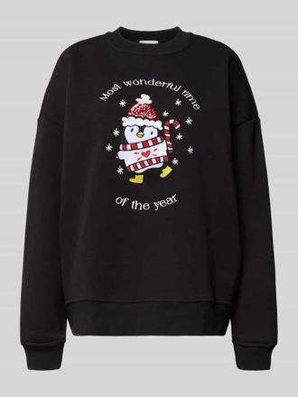 LeGer By Lena Gercke Sweatshirt mit Motiv-Stitching Modell Viola in Black, Gr&ouml;&szlig;e 38
