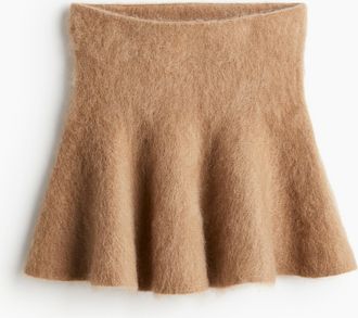 H&M Ausgestellter Jupe aus Mohairmix - Beige