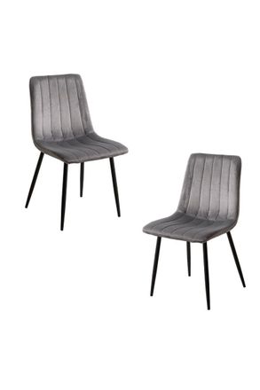 Regalos Miguel Packs Sillas Comedor - Pack 2 Sillas Liny Terciopelo - Gris Oscuro