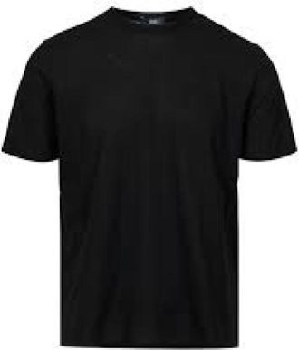 Herno Zwart Crepe Katoenen T-Shirt Korte Mouwen - Heren - T-shirts - Zwart - XL - Katoen - Tops
