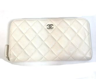 Chanel Grained Calfskin Long Wallet (Bi-Fold) (Pre-Owned)