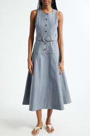 Cinq à Sept Margaret Belted Denim Dress in Light Indigo at Nordstrom Rack, Size 10