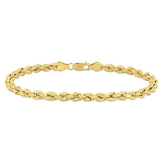 Amour Mens Rope Chain Bracelet In 14K Yellow Gold (5 Mm/9 Inch)