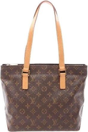 Louis Vuitton Pre-owned Cabas Piano Monogram Coated Canvas Shoulder Bag - unisex - Vintage Shopper - Bruin - ONE Size - Leer - Vintage